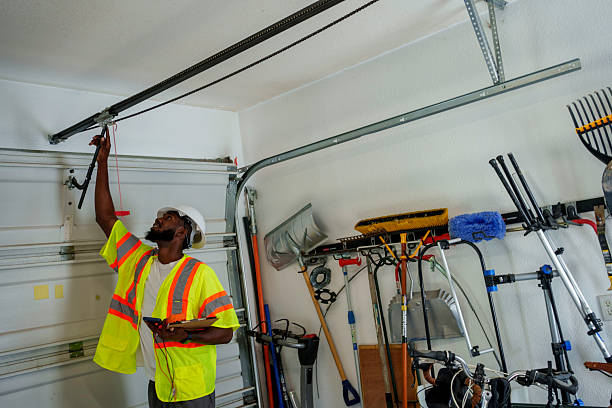 Professional Garage Door Installation technician working in Freeburg, IL